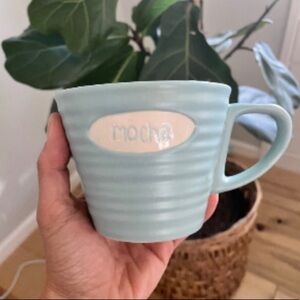 Baby blue STARBUCKS mocha ceramic mug 2007